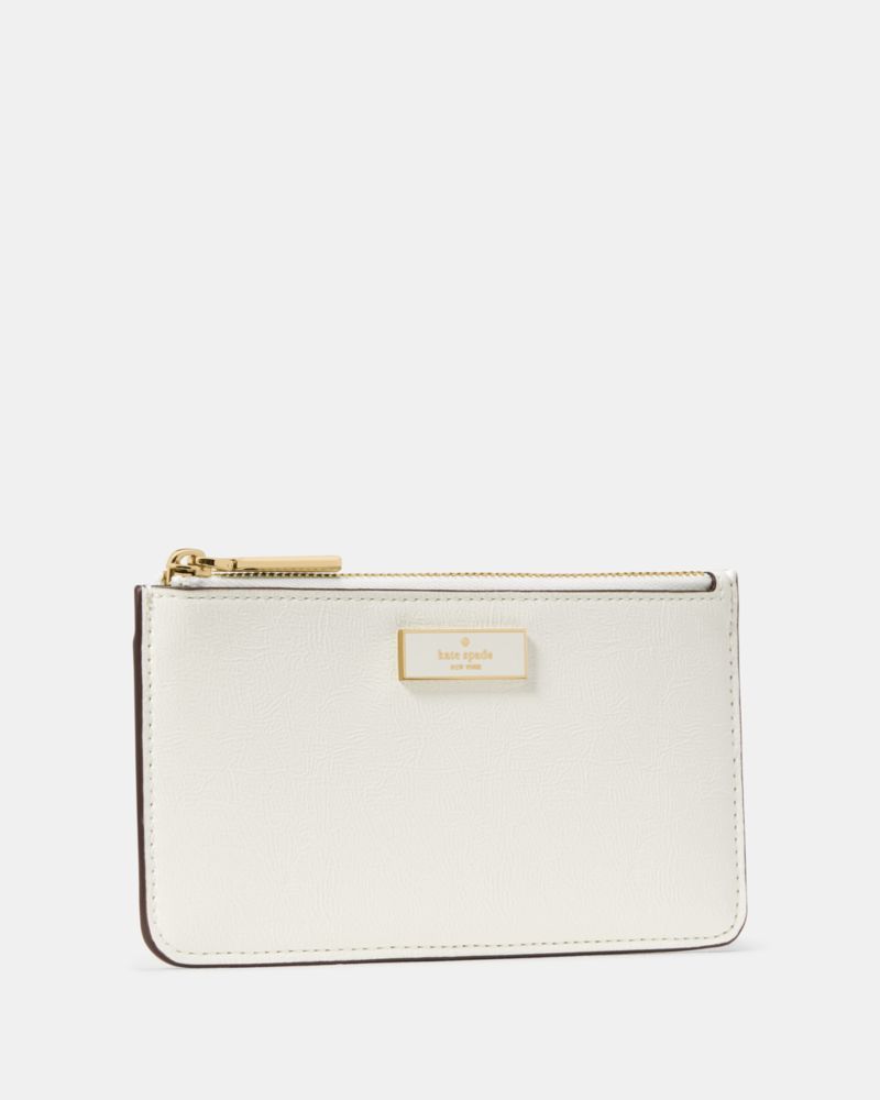 Kate Spade,Bridget Crinkle Patent Large Slim Card Holder,White