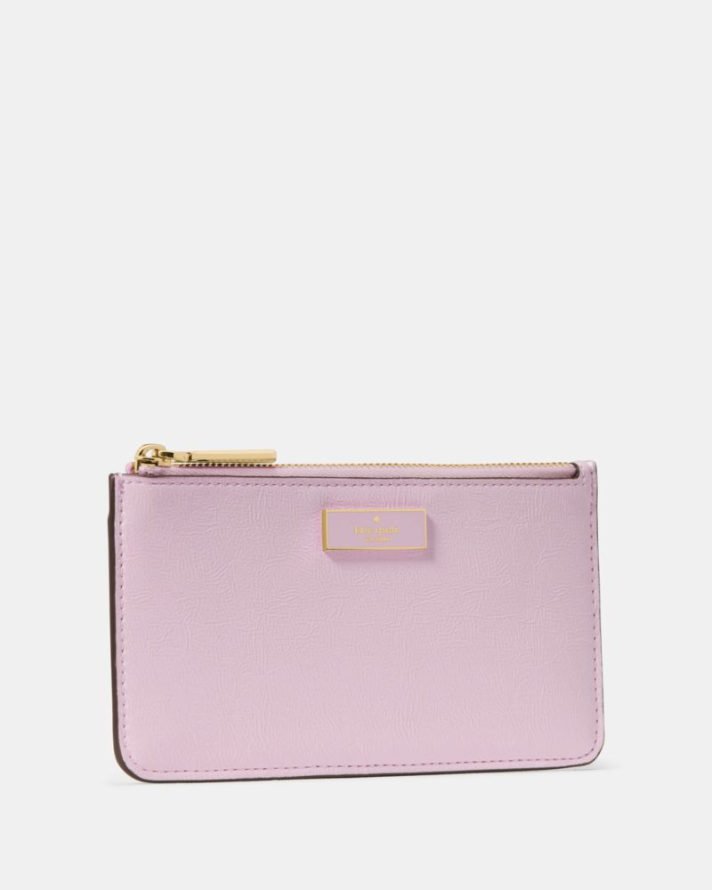 Kate Spade,Bridget Crinkle Patent Large Slim Card Holder,Lavender