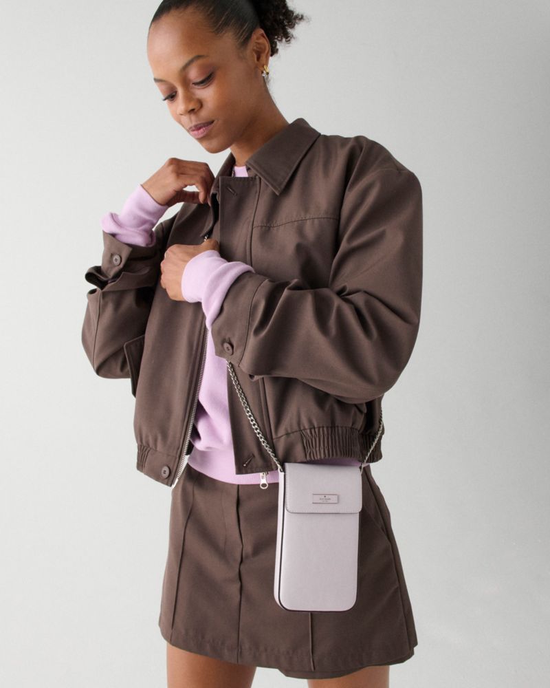 Kate Spade,Bridget Crinkle Patent Phone Crossbody,Crossbody,Day Party,Travel,Lavender