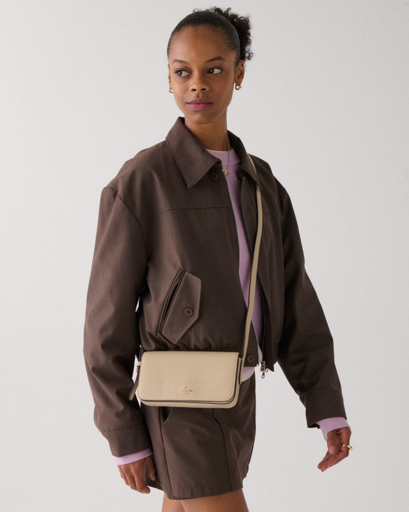 Kate Spade,Juliette Crossbody,Leather,Crossbody,Gold Metal,Casual,Cream