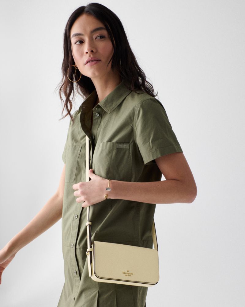 Kate Spade,Juliette Mini Crossbody Bag,Leather,Crossbody,Gold Metal,Casual,Cream