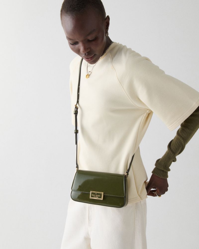 Kate Spade,Reegan Patent Mini Flap Crossbody,Crossbody,Day Party,Olive