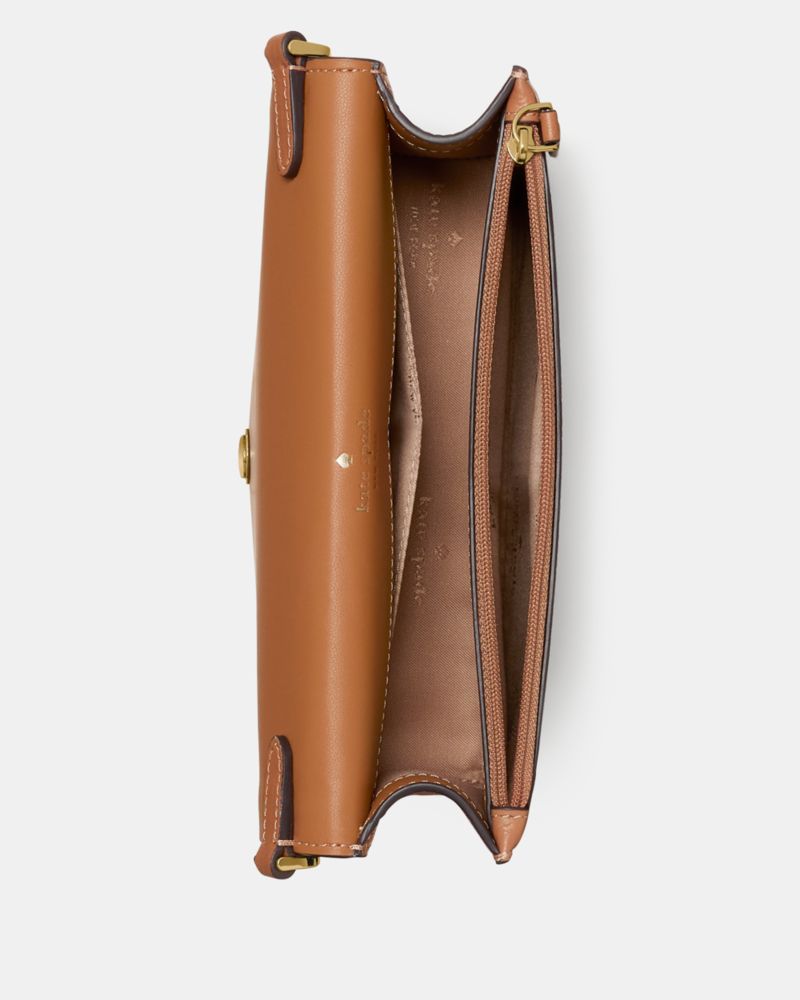 Kate Spade,Knott Mini Crossbody Bag,Leather,Crossbody,Logo,Knot,Lined,Compact,Gold Metal,Day Party,Brown