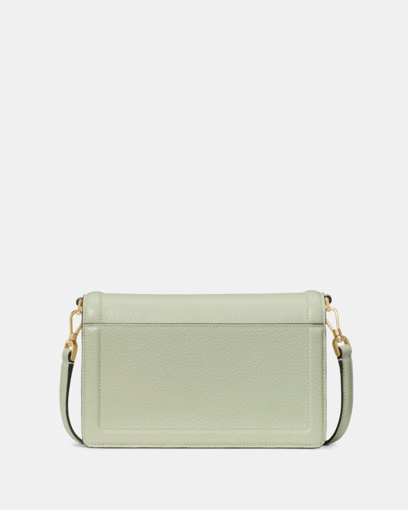 Kate Spade,Knott Mini Crossbody Bag,Leather,Crossbody,Logo,Knot,Lined,Compact,Gold Metal,Day Party,Green