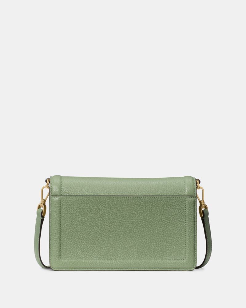 Kate Spade,Knott Mini Crossbody Bag,Leather,Crossbody,Logo,Knot,Lined,Compact,Gold Metal,Day Party,Green