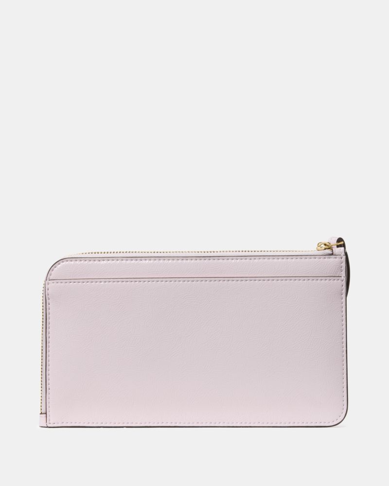 Kate Spade,Lucy Crinkle Patent Medium L-zip Wristlet,Lavender