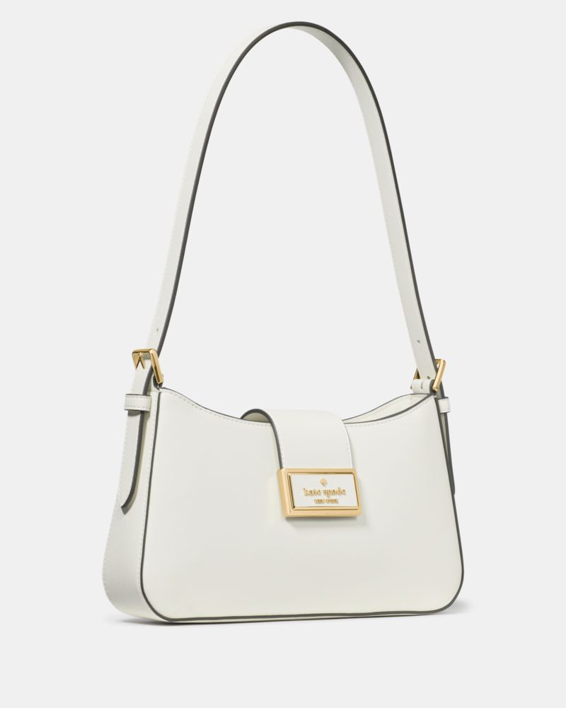 Kate Spade,Reegan Saffiano Pvc Small Shoulder Bag,White