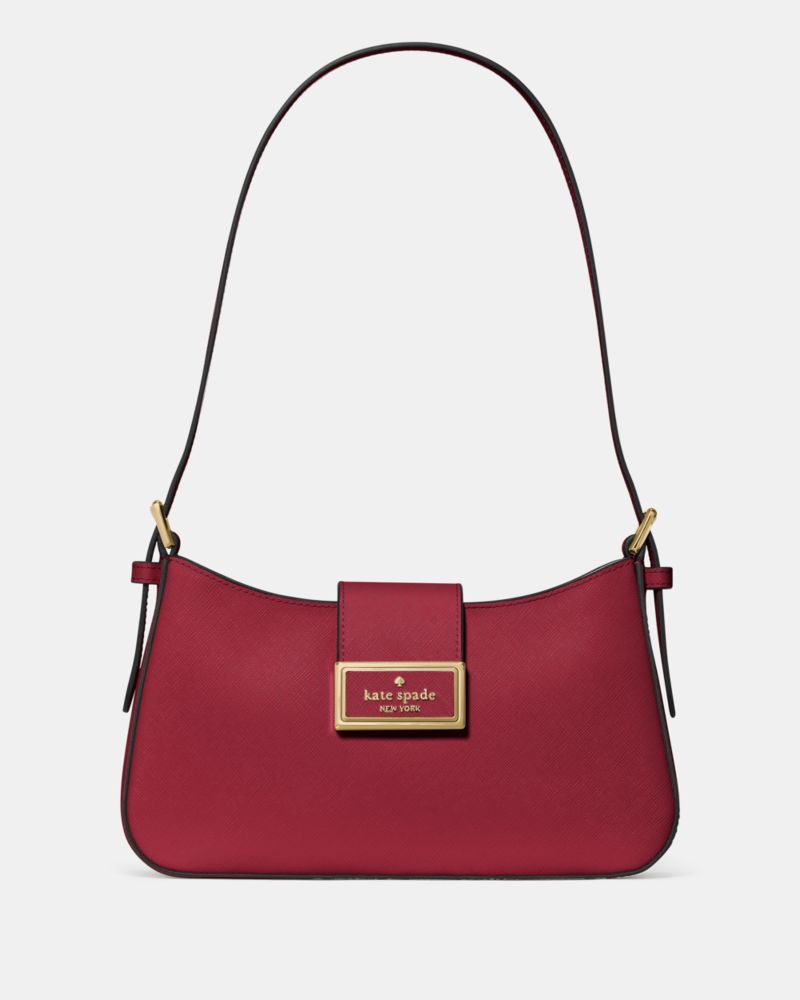 Kate Spade,Reegan Small Shoulder Bag,Shoulder Bag,PVC,Logo, Metal,Gold Metal,Day Party,