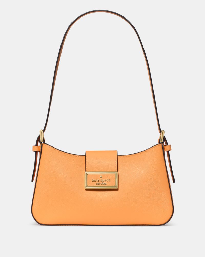 Kate Spade,Reegan Saffiano Pvc Small Shoulder Bag,Shoulder Bag,PVC,Logo,Metal,Gold Metal,Day Party,