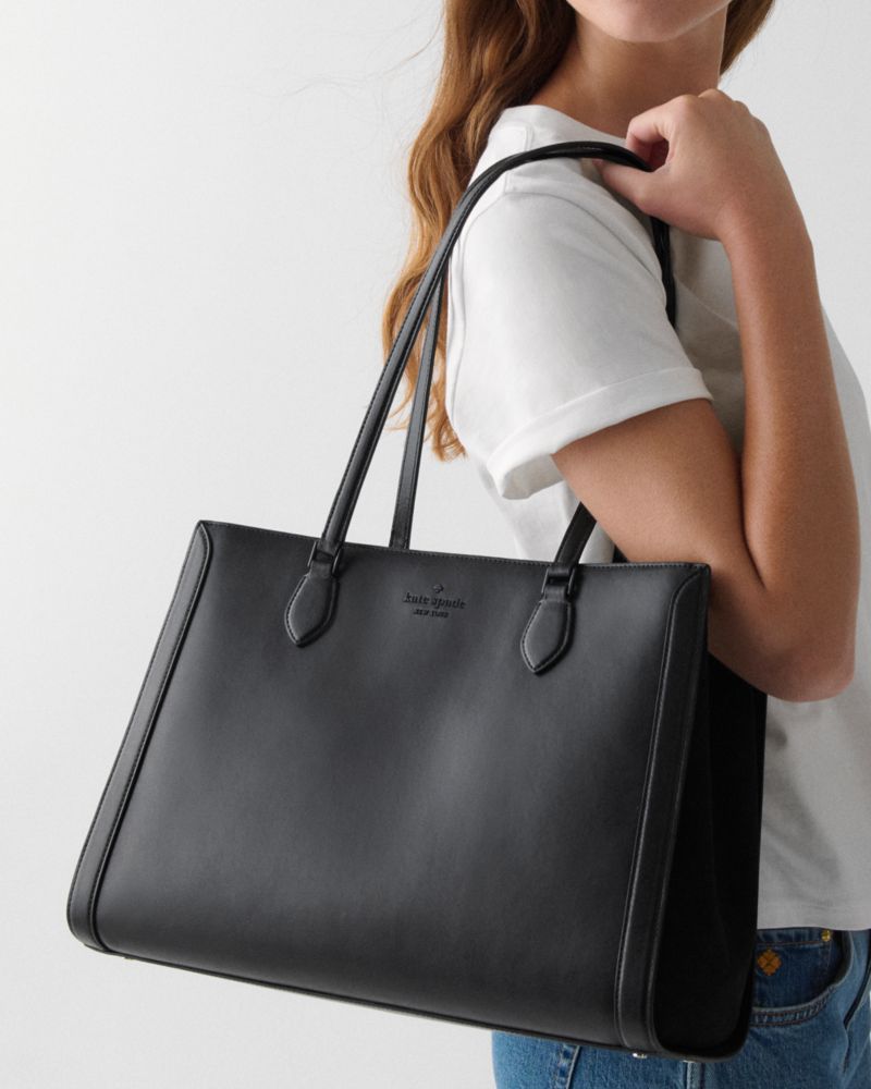 Kate Spade,Madison Suede Large Laptop Tote,Black