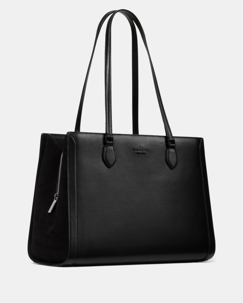 Kate Spade,Madison Suede Large Laptop Tote,Black