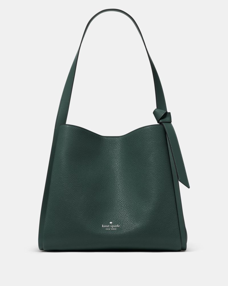 Kate Spade,Knott Large Carryall Bag,Leather,Lambskin,Carryall,Knot,Lined,Adjustable,Gold Metal,Casual,