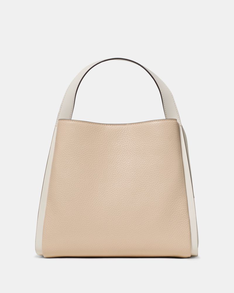 Kate Spade,Knott Colorblock Convertible Carryall,Mixed Media,Leather,Lining Leather,Lambskin,Synthetic,Bucket,Knot,Piping,...,Beige