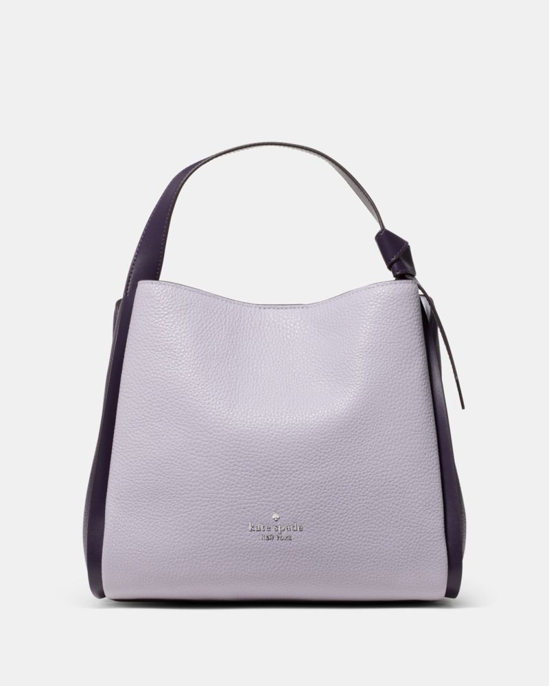 Kate Spade,Knott Carryall Bag,Lambskin,Mixed Media,Leather,Synthetic,Carryall,Piping,Knot,Adjustable,Lined,Gold Metal,Casual,