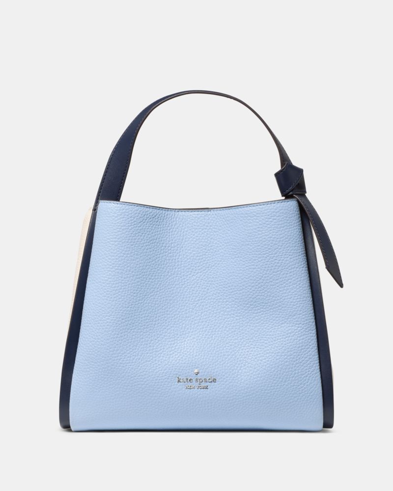 Kate Spade,Knott Colorblock Convertible Carryall,Mixed Media,Leather,Lining Leather,Lambskin,Synthetic,Bucket,Knot,Piping,...,