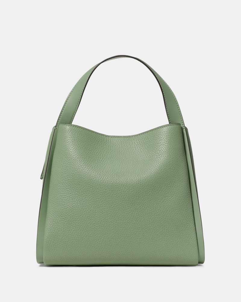 Kate Spade,Knott Carryall Bag,Leather,Lambskin,Mixed Media,Synthetic,Lining Lambskin,Bucket,Knot,Lined,Adjustable,Gold Met...,Olive