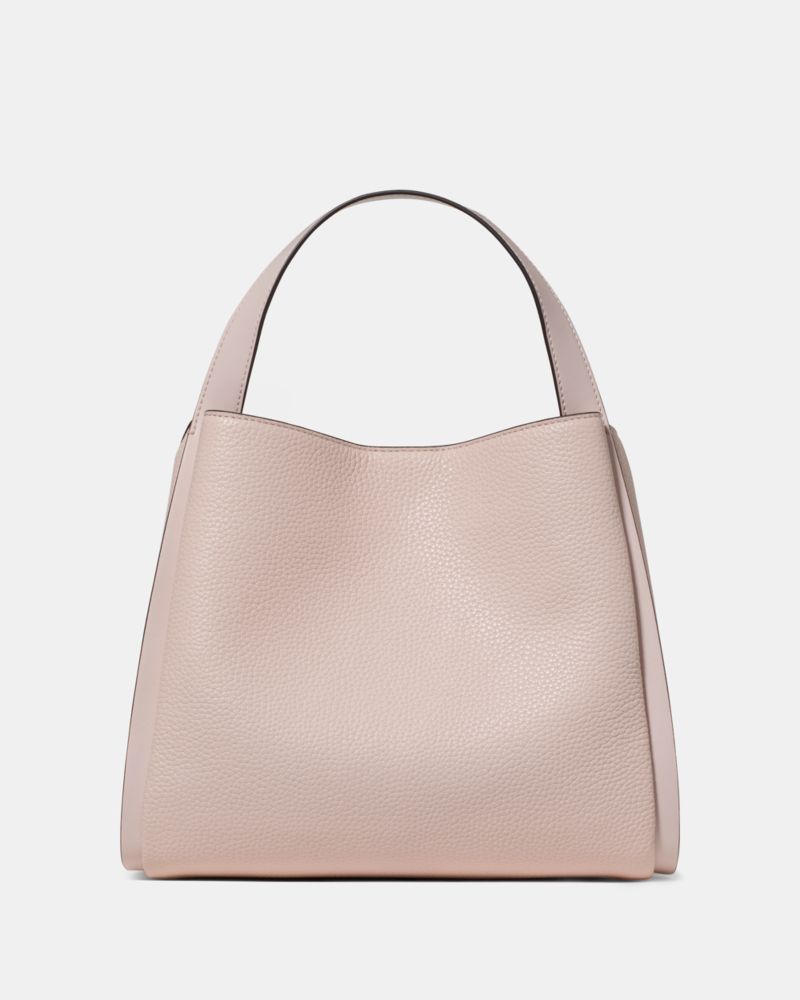 Kate Spade,Knott Carryall Bag,Leather,Lambskin,Mixed Media,Synthetic,Lining Lambskin,Bucket,Knot,Lined,Adjustable,Gold Met...,Pink