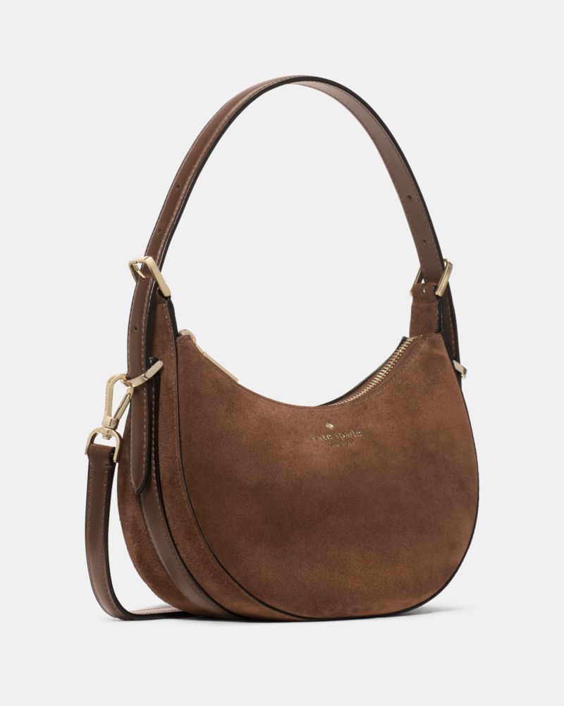 Kate Spade,Nova Suede Small Crescent Shoulder Bag,