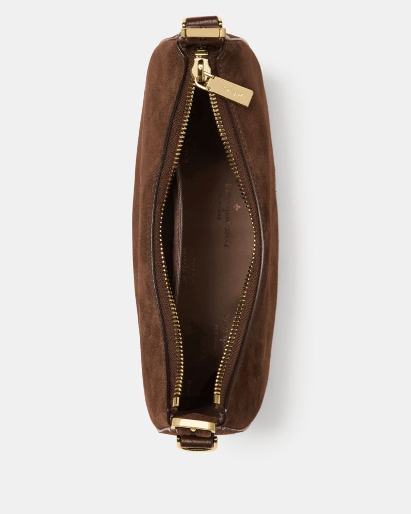 Kate Spade,Nova Suede Small Crescent Shoulder Bag,