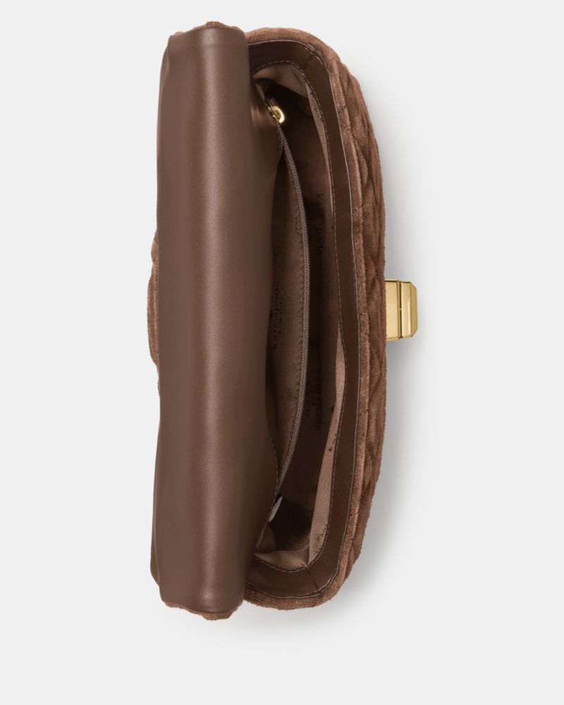 Kate Spade,Carey Quilted Suede Small Flap Crossbody,