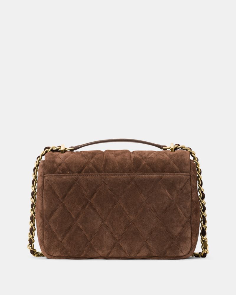 Kate Spade,Carey Quilted Suede Small Flap Crossbody,