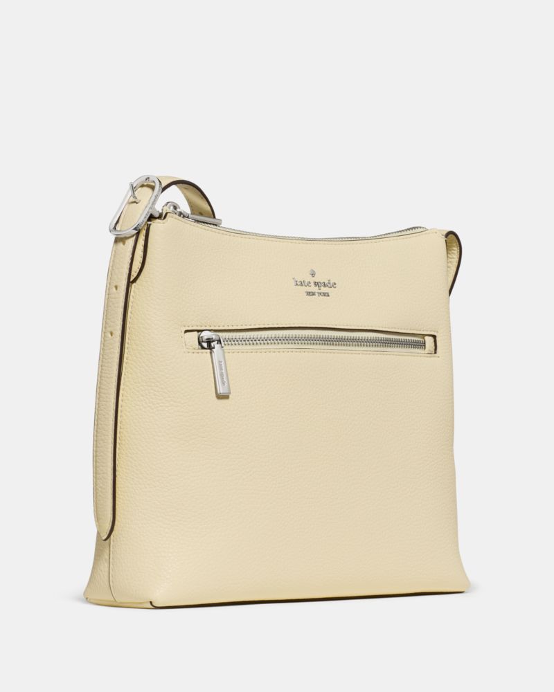 Kate Spade,454 Large Swingpack Buckle Crossbody,Lambskin,Sheepskin,Leather,Crossbody,Piping,Gold Metal,Casual,Cream