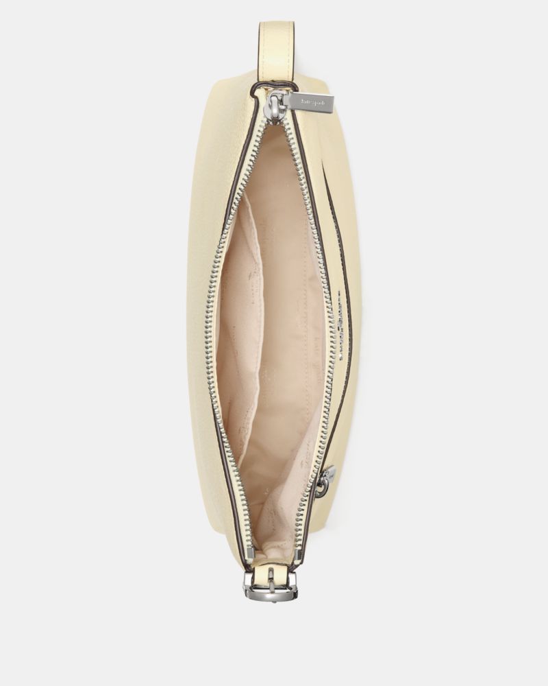 Kate Spade,454 Large Swingpack Buckle Crossbody,Lambskin,Sheepskin,Leather,Crossbody,Piping,Gold Metal,Casual,Cream
