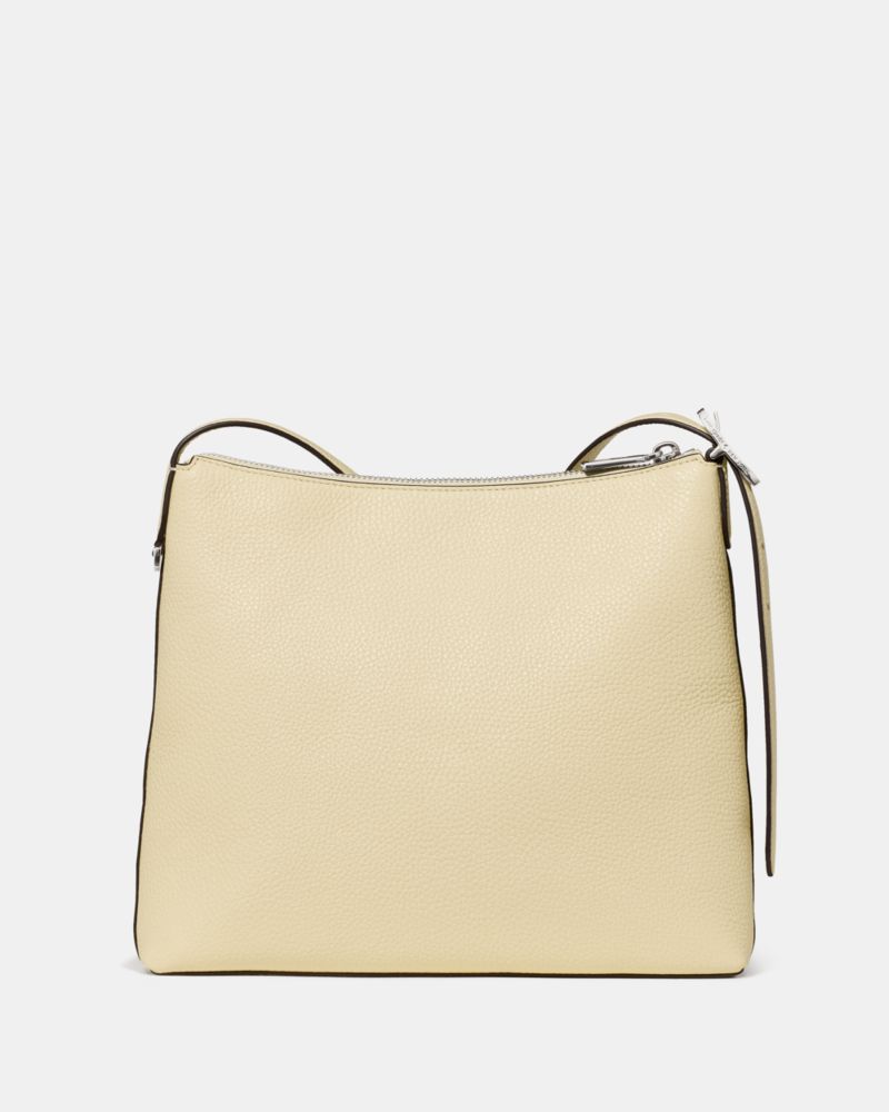 Kate Spade,454 Large Swingpack Buckle Crossbody,Lambskin,Sheepskin,Leather,Crossbody,Piping,Gold Metal,Casual,Cream