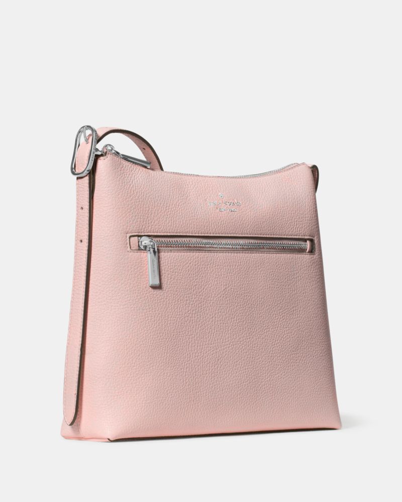 Kate Spade,454 Large Swingpack Buckle Crossbody,Sheepskin,Lambskin,Leather,Crossbody,Piping,Gold Metal,Casual,Pink