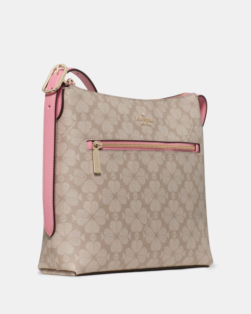 Kate Spade,454 Spade Flower Swingpack Crossbody Bag,Polyurethane,Lambskin,Sheepskin,Crossbody,PVC,Plastic,Logo,Lined,Adjus...,Beige