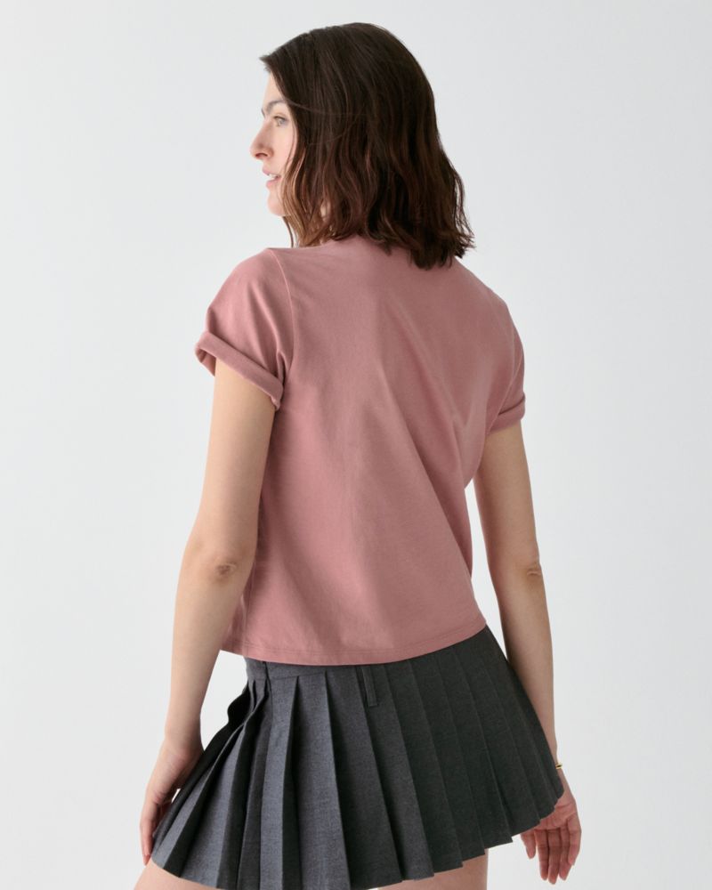 Kate Spade,Sam Icon Logo T-shirt,Cotton,T Shirt,Casual,Blush