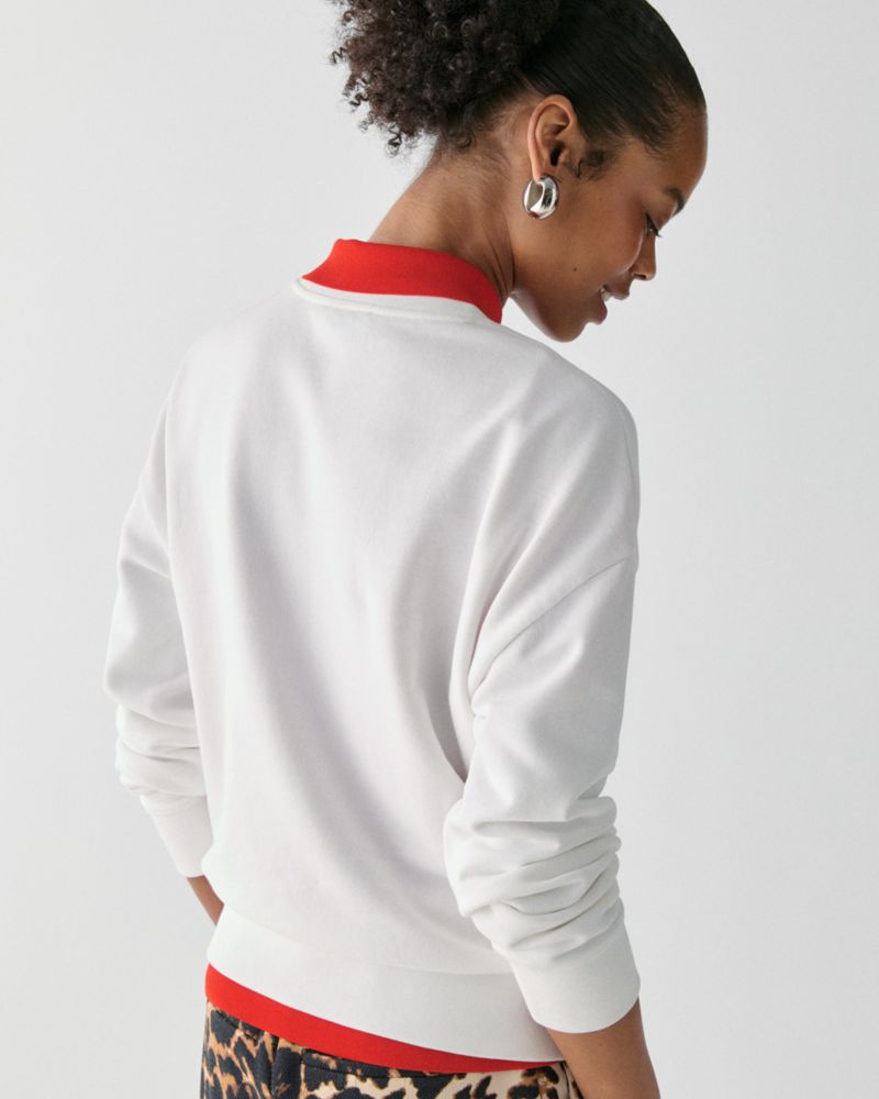 Kate Spade,Essential Logo Sweatshirt,Cotton,Sweatshirt,Casual,White