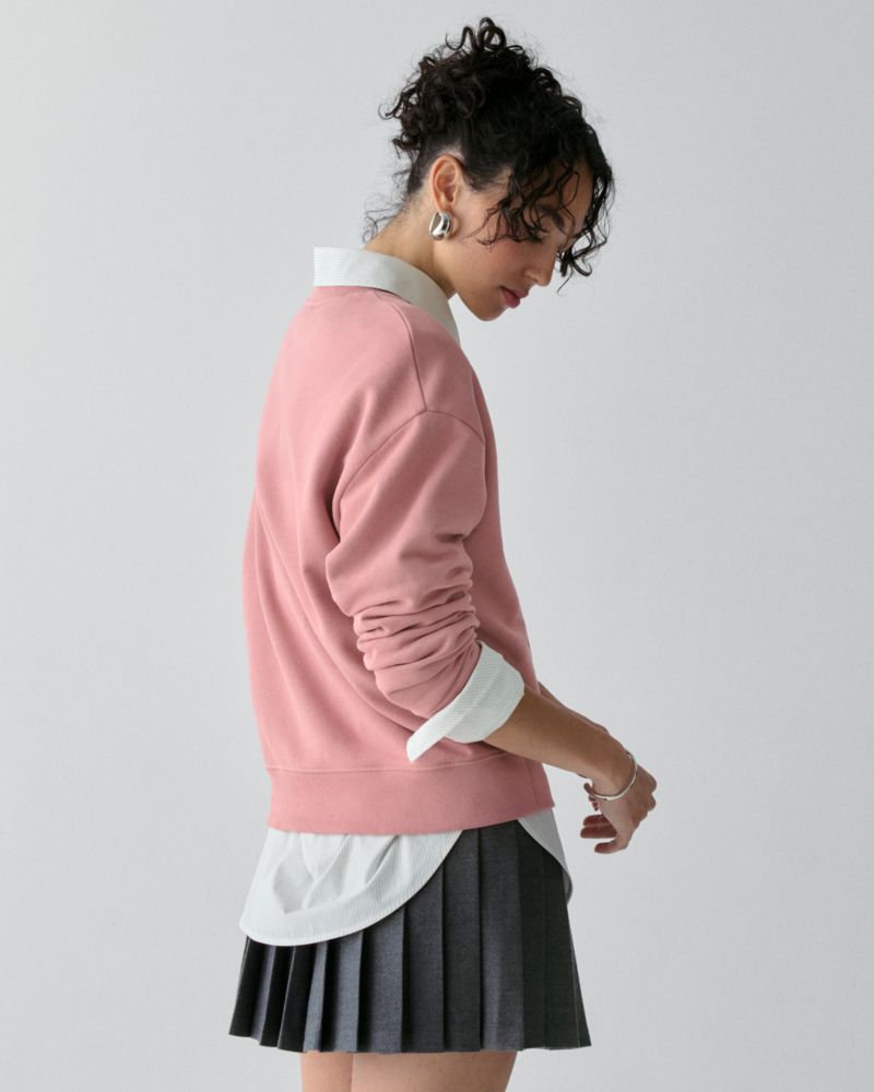 Kate Spade,Essential Logo Sweatshirt,Cotton,Knit,Cotton Knit,Sweatshirt,Casual,Pink