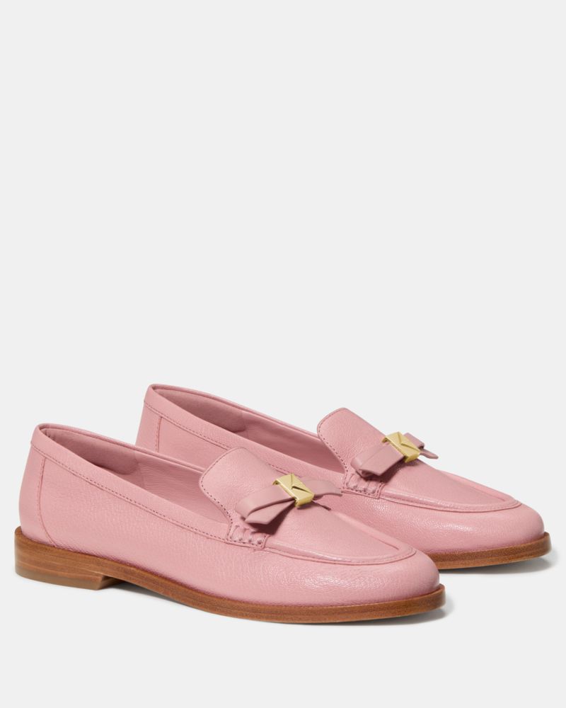 Kate Spade,Deco Bow Loafer,Leather,Lining Leather,Loafer,Metal,Embellished,Bow,Day Party,