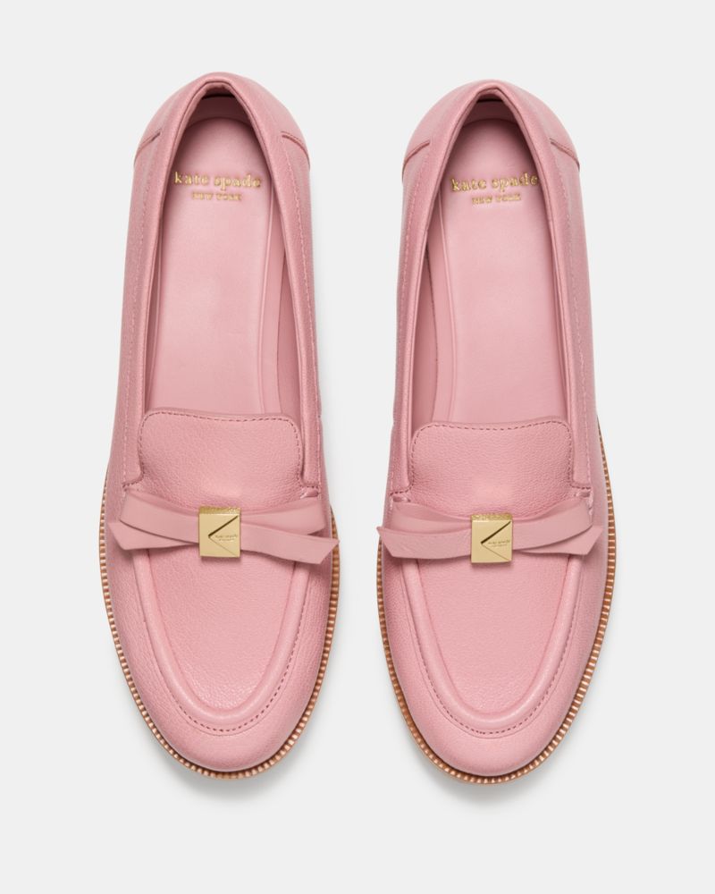 Kate Spade,Deco Bow Loafer,Leather,Lining Leather,Loafer,Metal,Embellished,Bow,Day Party,