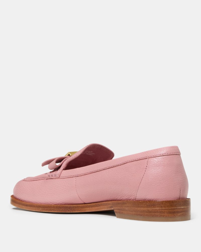 Kate Spade,Deco Bow Loafer,Leather,Lining Leather,Loafer,Metal,Embellished,Bow,Day Party,