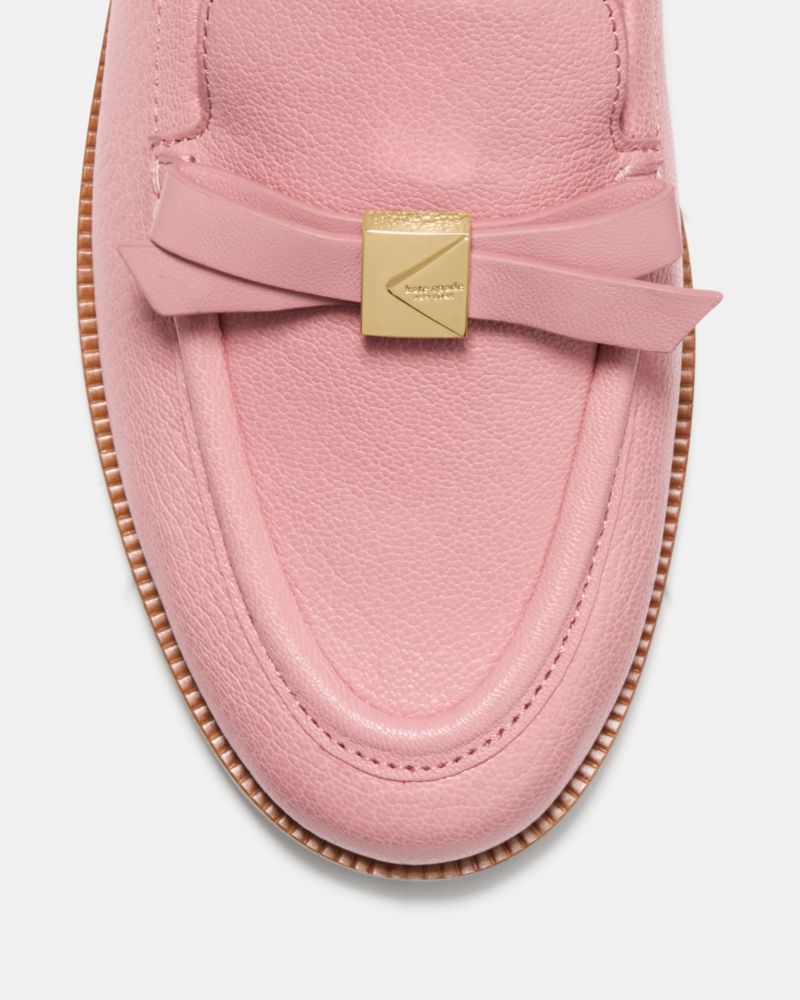 Kate Spade,Deco Bow Loafer,Leather,Lining Leather,Loafer,Metal,Embellished,Bow,Day Party,