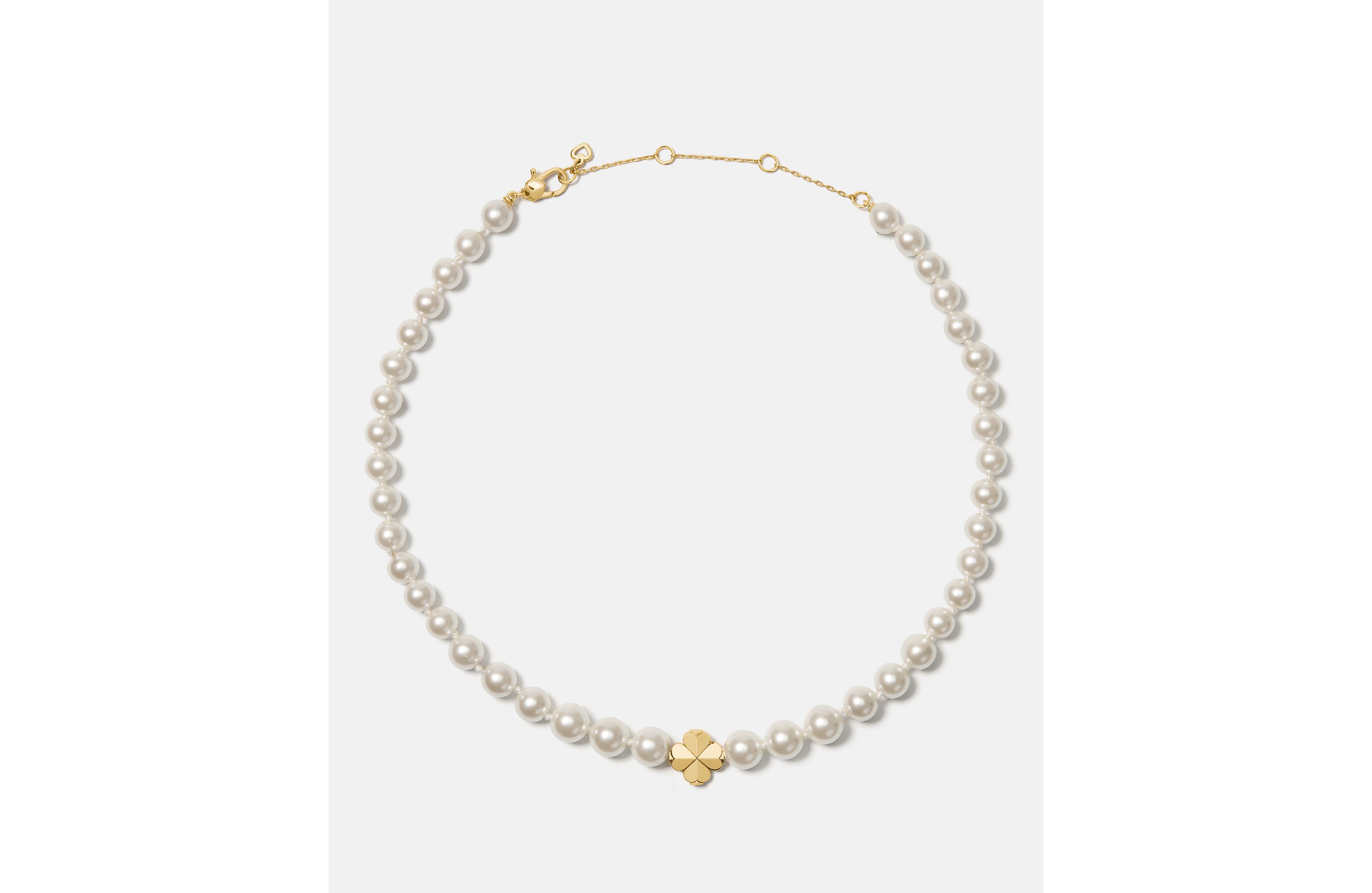 Spade Flower Pearl Short Necklace