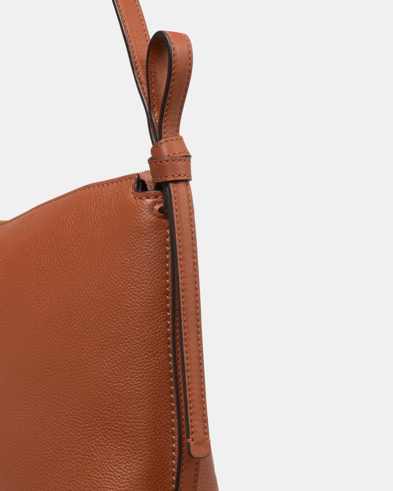 Kate Spade,Loop Large Shoulder Bag,Leather,Hobo,Knot,Logo,Word Embellishment,Gold Metal,Casual,