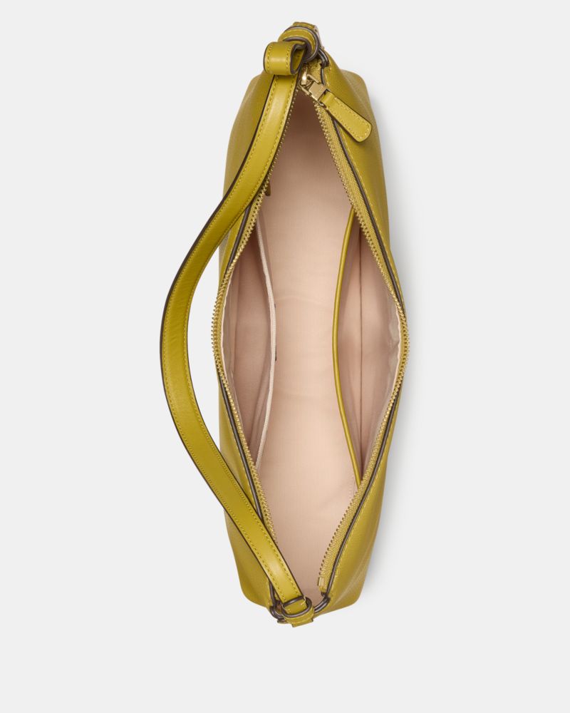 Kate Spade,Loop Large Shoulder Bag,Leather,Hobo,Knot,Logo,Word Embellishment,Gold Metal,Casual,