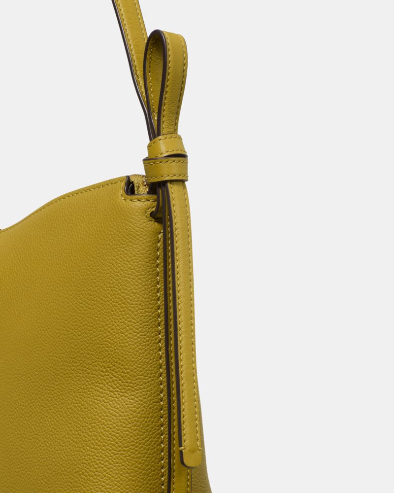 Kate Spade,Loop Large Shoulder Bag,Leather,Hobo,Knot,Logo,Word Embellishment,Gold Metal,Casual,