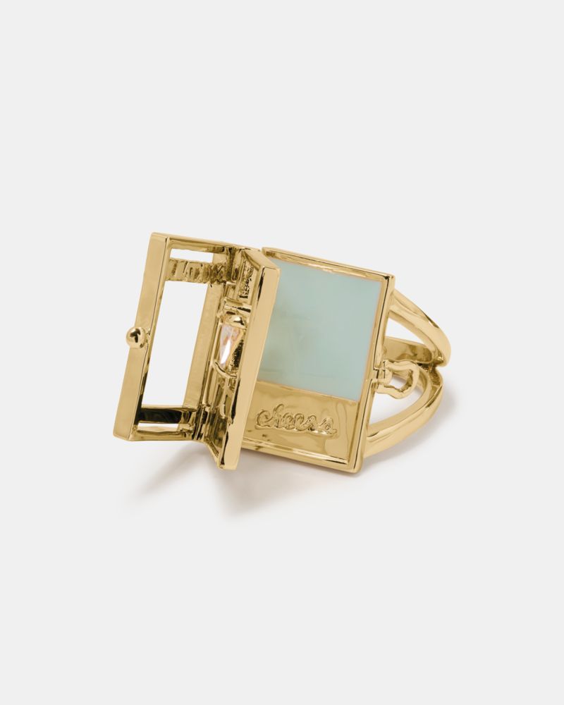 Kate Spade,ページ ターナー ブック ステートメント リング,リング,グリーンマルチ