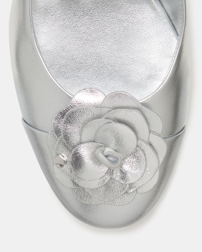 Kate Spade,Flora Ballet Pump,Silver
