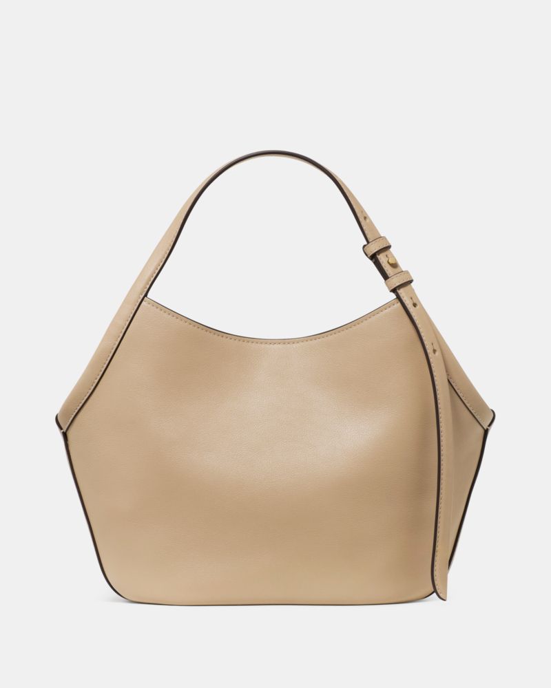 Kate Spade,Deco Small Tulip Tote Bag,Leather,Shoulder Bag,Logo,Metal,Adjustable,Lined,Compact,Gold Metal,Casual,