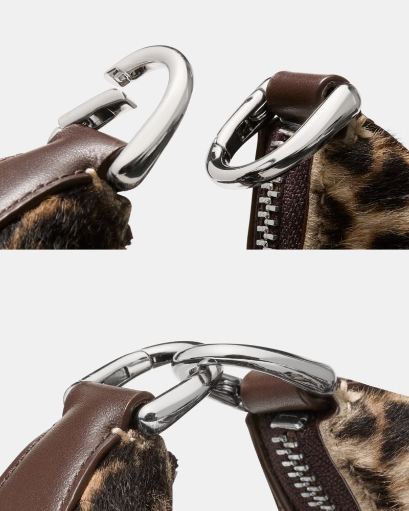 Kate Spade,Duo Leopard Haircalf Crossbody Bag,Calf Hair,Leather,Hobo,Embossed,Logo,Adjustable,3 in 1,Lined,2 in 1,Silver M...,Multi Color