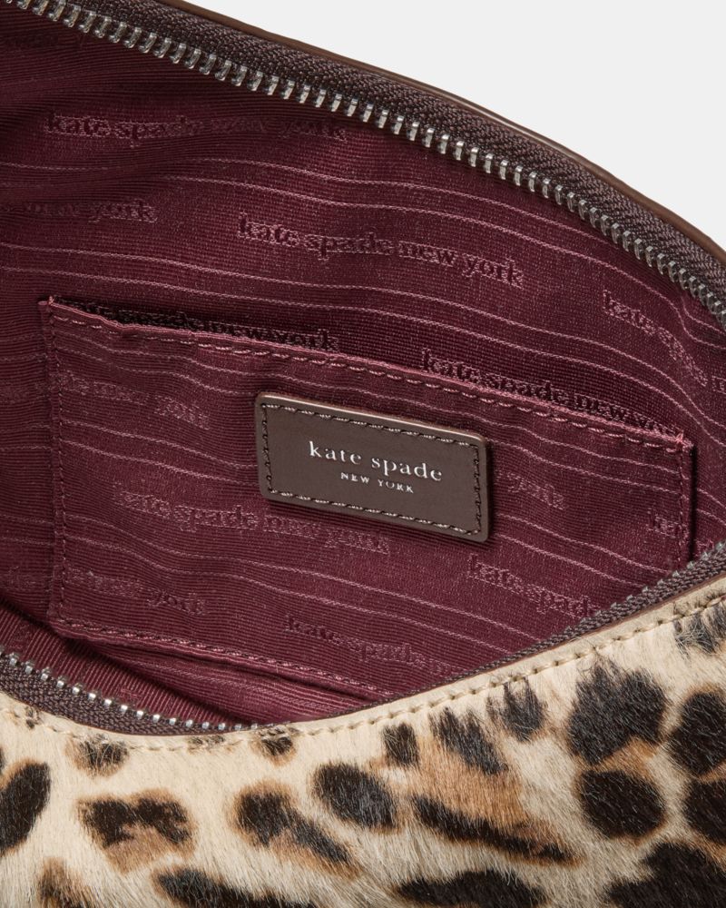 Kate Spade,Duo Leopard Haircalf Crossbody Bag,Calf Hair,Leather,Hobo,Embossed,Logo,Adjustable,3 in 1,Lined,2 in 1,Silver M...,Multi Color