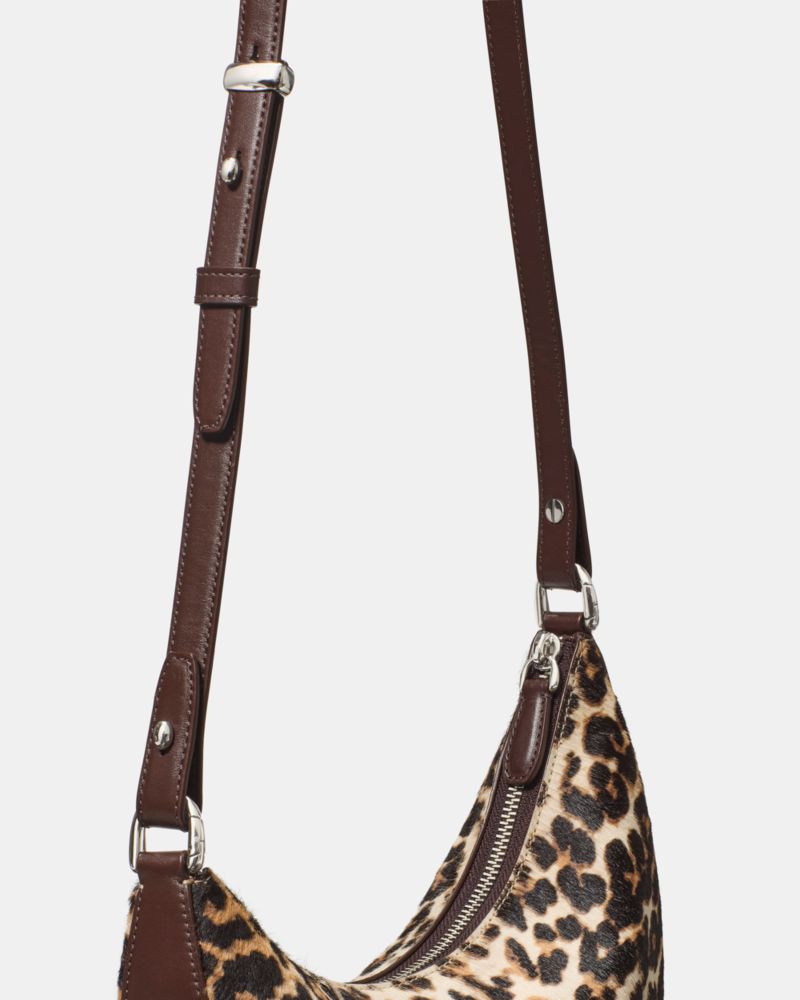 Kate Spade,Duo Leopard Haircalf Crossbody Bag,Calf Hair,Leather,Hobo,Embossed,Logo,Adjustable,3 in 1,Lined,2 in 1,Silver M...,Multi Color