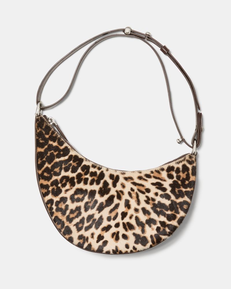 Kate Spade,Duo Leopard Haircalf Crossbody Bag,Calf Hair,Leather,Hobo,Embossed,Logo,Adjustable,3 in 1,Lined,2 in 1,Silver M...,Multi Color