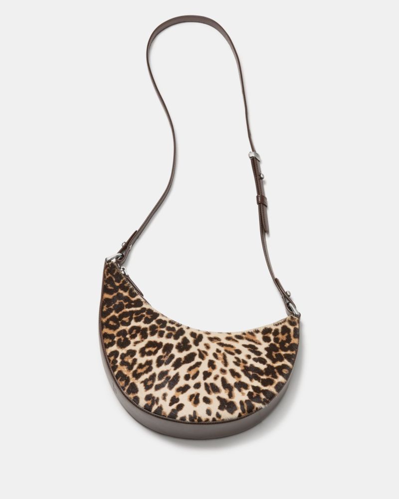 Kate Spade,Duo Leopard Haircalf Crossbody Bag,Calf Hair,Leather,Hobo,Embossed,Logo,Adjustable,3 in 1,Lined,2 in 1,Silver M...,Multi Color