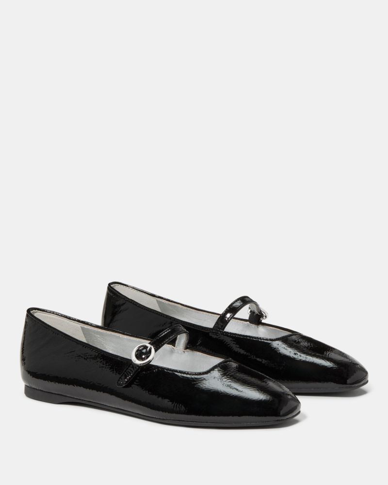 Kate Spade,Halo Mary Jane Flat,Leather,Flats,Day Party,Black